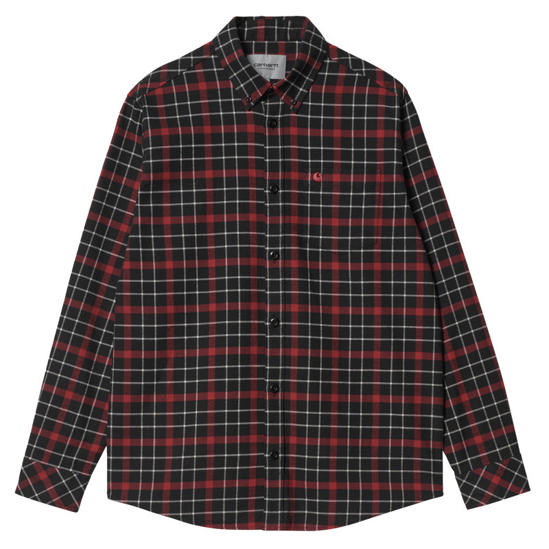 Camisa Carhartt: LS Baxter Shirt (Baxter Check Black Arrow)
