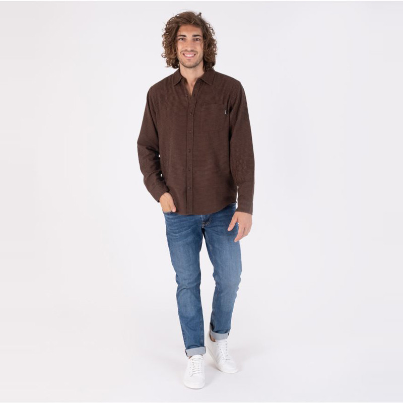 Camisa Hurley: Organic Portland Flannel LS (Velvet Brown)