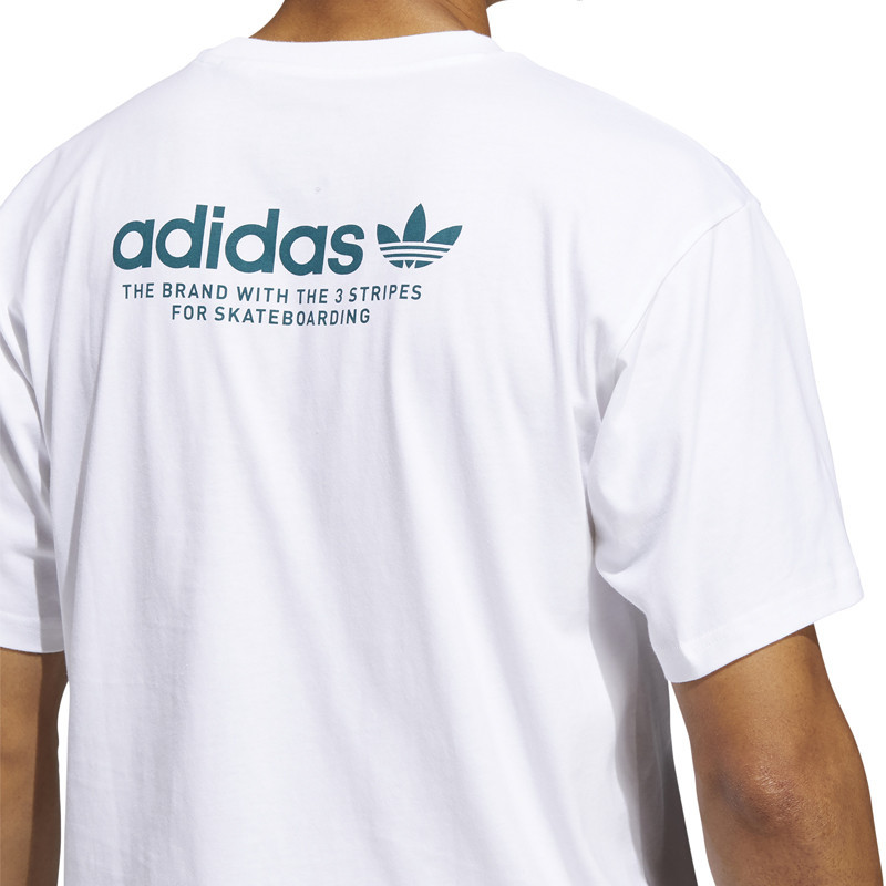 Especial Cuatro Tormento Camiseta Adidas Skateboarding 4 Logo SS Tee Wht Leg Teal | Atlas Stoked