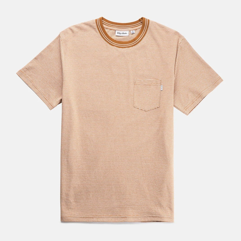 Camiseta Rhythm: Everyday Stripe SS T Shirt (Ginger)