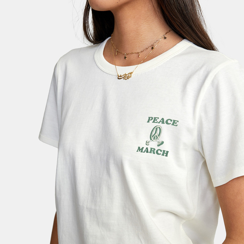 Camiseta RVCA: Peace March SS (Vintage White)