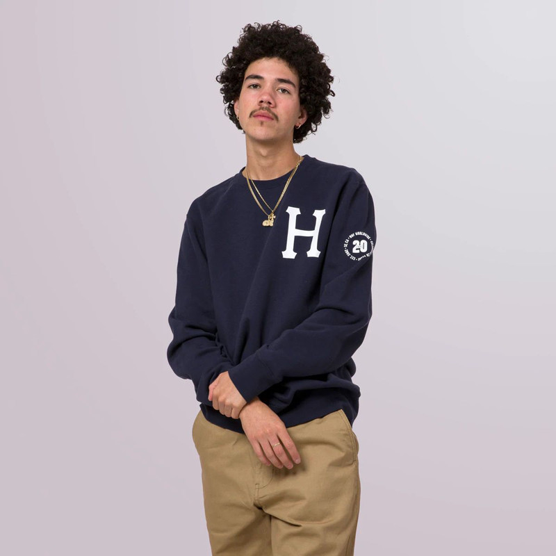 Sudadera outlet HUF Forever Crew Navy | Atlas Stoked