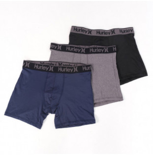 Boxer Hurley: 3Pk Mens Regrind Core Boxer (Nvy Blk Gry)