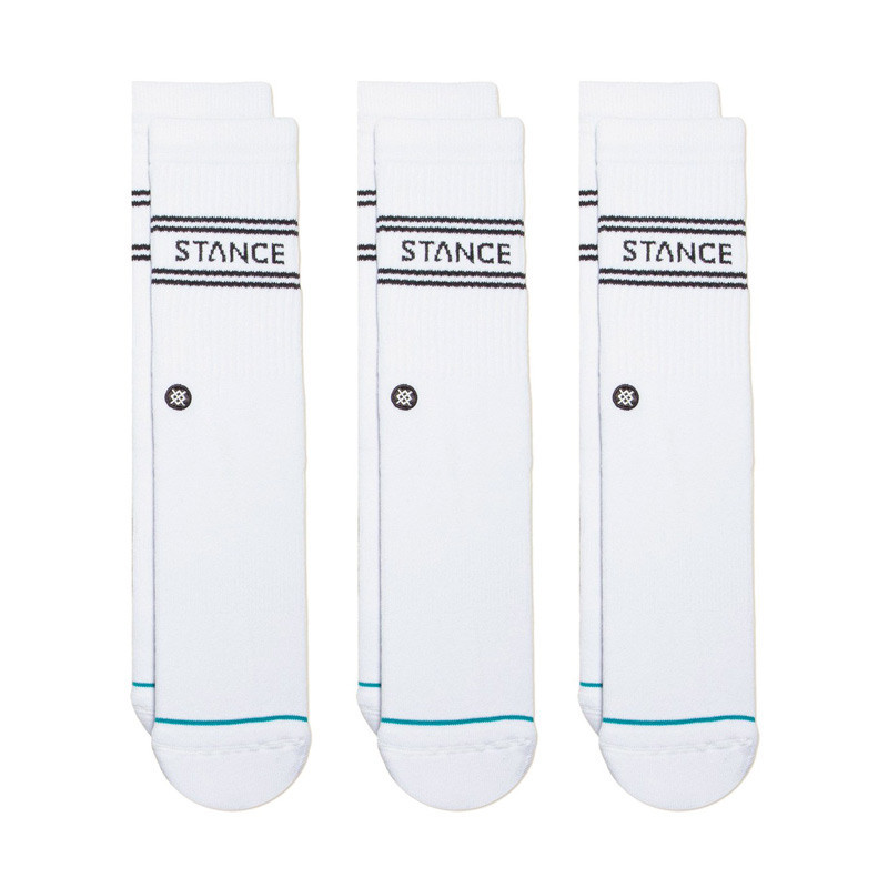 Calcetines Stance: Basic 3 Pack Crew (White)