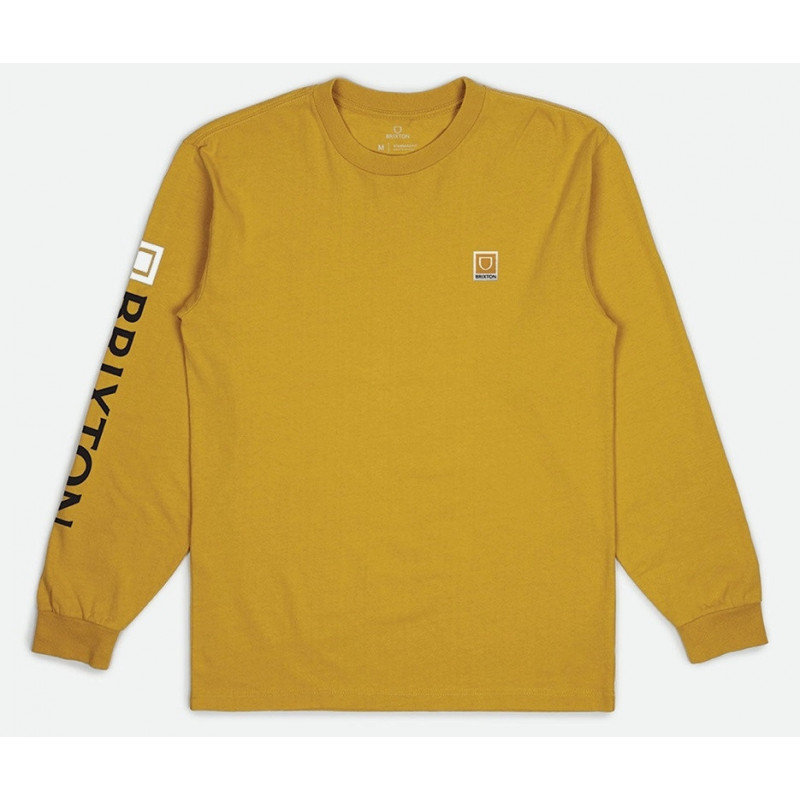 Camiseta Brixton: Beta II LS Stt (Golden Glow Garment Dye)