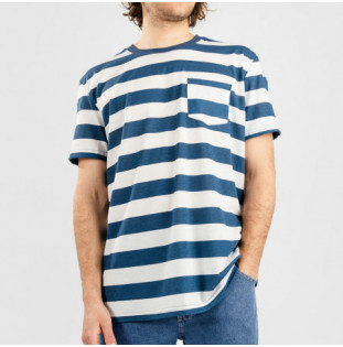 Camiseta Brixton: Hilt X SS Pkt Knit (Joe Blue Off White) Brixton - 1