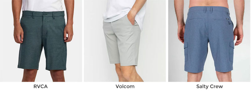 Pantalones cortos híbridos de RVCA, Volcom y Salty Crew