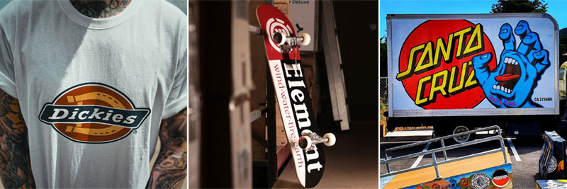Dickies, Element y Santa Cruz Logos de Dickies, Element y Santa Cruz