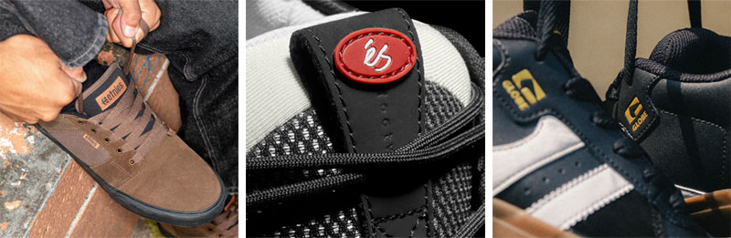 Etnies, éS Skateboarding, Globe Logos de Etnies, éS Skateboarding y Globe