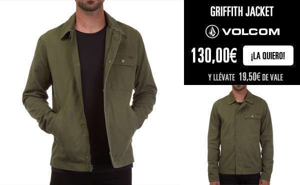 Griffith Jacket de Volcom, una chaqueta de entretiempo con mucho estilo.