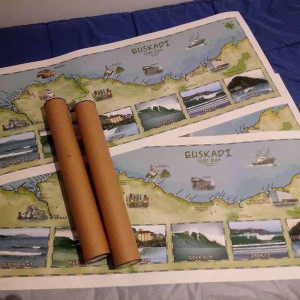 Euskadi Surf Map by Surf & Comics