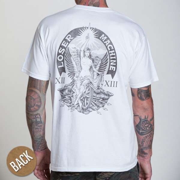 Camiseta blanca de algodón con la ilustración en la espalda